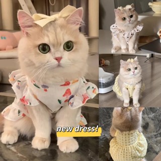 Thú Cưng Chó Con Quần Áo Chó Con Mèo Con Công Chúa Bay Tay Váy Mùa Hè Mỏng Phong Cách