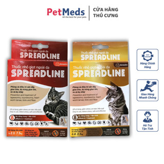 Spreadline Vemedim Nhỏ Gáy Loại Bỏ Ve Rận Bọ Chét Giun Sán Cho Mèo