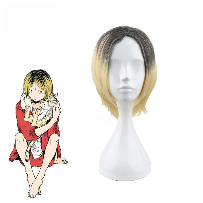 Haikyuu - Kozume Kenma Cosplay Wig Simulated Scalp Heat Resistant Synthetic Hair Party Halloween Ani