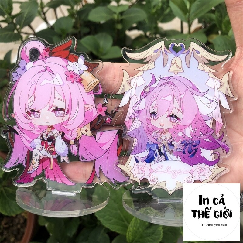 Mô hình Standee Honkai Impact 3 Elysia tượng acrylic anime chibi mô hình trưng bày Anime Manga Nhật 