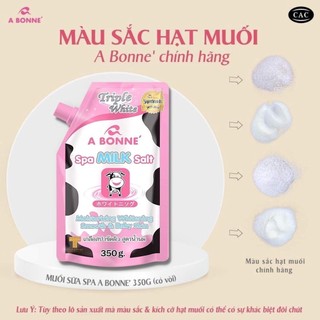 Muối tắm sữa bò tẩy tế bào chết a bonne spa milk salt thái lan 350gr, muối bò thái lan, muối tắm trắng da