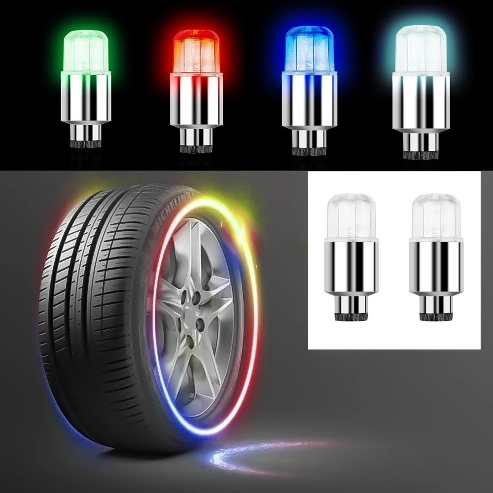 Phụ kiện xe đạp tự động 3,8cm Đèn lốp / Đèn lốp trang trí ô tô đầy màu sắc chạy bằng pin / Đèn van bánh xe trung tâm lốp cho ô tô, xe máy, xe đạp