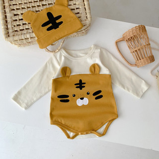 2024 Sơ Sinh Bé Jumpsuit Cotton Mùa Xuân Bé Trai Bé Gái Quần Áo Bé Quần Áo Hoạt Hình Phong Cách Hổ Áo Liền Quần