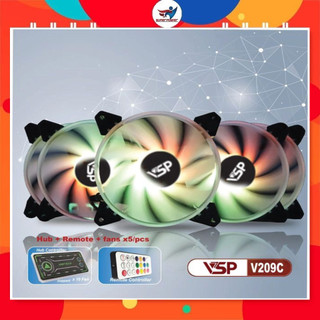 Bộ Kit 5 Fan Case VSP V209C LED RGB (1 hup/ 1 remote/ 5c Fan)