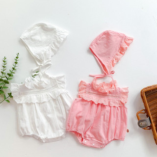 Bé Gái Quần Áo Mùa Hè Quần Áo 2024 Phiên Bản Hàn Quốc Ren Body Jumpsuit Cho Bé Không Tay Áo Liền Quần Cho Bé Đi Chơi
