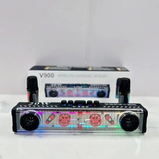 Loa bluetooth karaoke V900 kèm micro không dây công suất lớn, âm thanh hay, led nháy theo nhạc REMI OFFICIAL