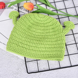 Luimo Unisex Balaclava Quái Vật Shrek Len Mùa Đông Mũ Dệt Kim Xanh Đảng Ngộ nghĩnh Mũ SBS