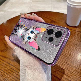 Ốp điện thoại Redmi 12 4G TPU Vỏ mềm mạ điện họa tiết mèo Graffiti