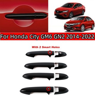 8 Chiếc Đàn Piano Bóng Màu Đen Xe Bên Ngoài Bên Ngoài Bên Cửa Tay Cầm Bảo Vệ Bao Viền Cho Xe Honda City GM4 GM5 GM6 GM8 GM9 2014-2019 Phụ Kiện
