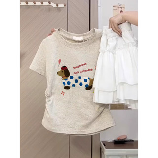 【100% cotton 】Áo baby tee nữ Áo thun ôm body Áo y2k Áo thun ngắn tay thời trang đeo vai phía trước in hình mùa hè dành cho nữ