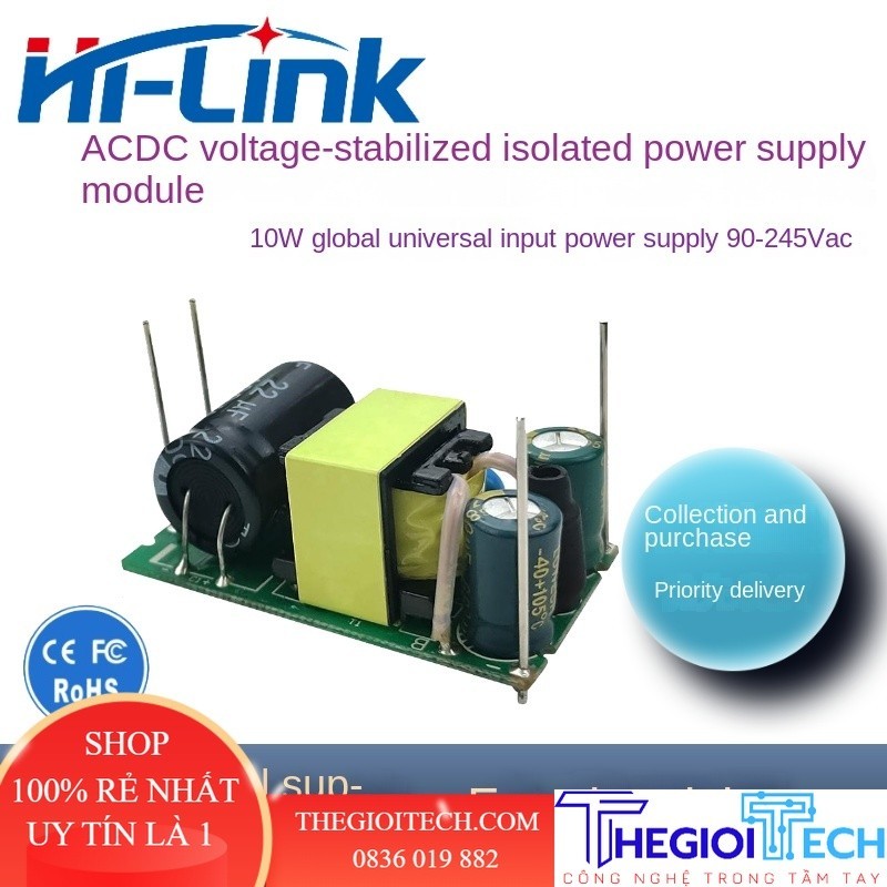 Mô-đun chuyển nguồn 20W220V Sang 5V09 Cung Cấp Điện 20M 10M03LACDC Cách Ly 12 Công Tắc Ổn Định 15 Tấm Trần 10W24 - HLK-10M09L 220v-9V