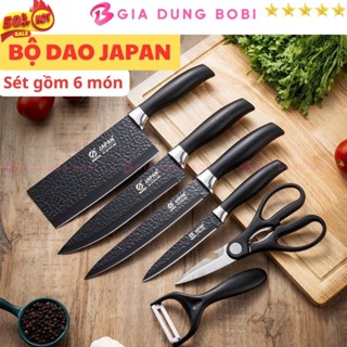 SKU204 - Bộ Dao Làm Bếp Nhật Bản 6 Món, Dao Bếp Sang Trọng, Thép Không Rỉ Siêu Bền Đẹp