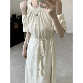 Đầm dây ren trắng nữ mùa hè
