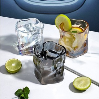 Cupcup Bộ cốc thuỷ tinh xoắn màu sắc, bộ ly xoắn phong cách Hàn Quốc, bộ cốc xoắn, màu sắc