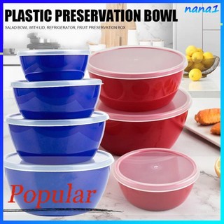 Bộ tròn 4 món Giữ tươi/bát salad có nắp tủ lạnh Bộ đồ trái cây Hộp đựng đồ ăn trưa/hộp bảo quản