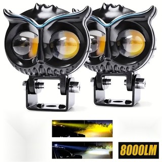 Đèn led xe máy phụ trợ đèn pha xe máy 8000lm đèn lái xe sương mù màu kép atv xe tay ga lái xe cho racer spotlight