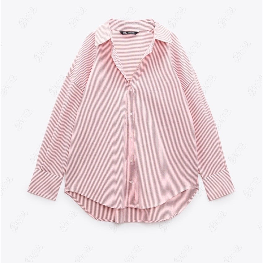 Áo sơ mi Oxford dài tay sọc nữ mới mùa hè 4387025