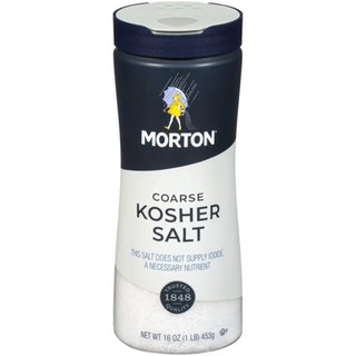 Muối kosher không i-ốt morton coarse kosher salt, hộp 453g