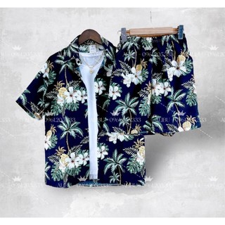 Bộ quần áo hoa H9 quả đi biển nhóm team building chất kate thái cổ bẻ phong cách