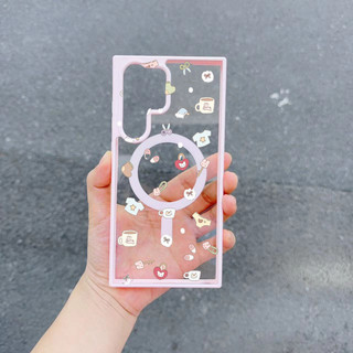 Ốp Chống Sốc Màu Hồng Nữ Tính Cho Samsung s22 s22plus ultra Girly S23 S23Plus s23fe s24 s24plus s24ultra Ví Ốp điện thoại
