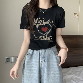 Áo baby tee Áo Thun ôm body Áo y2k Áo thun ngắn tay vai trước in màu đen dành cho nữ