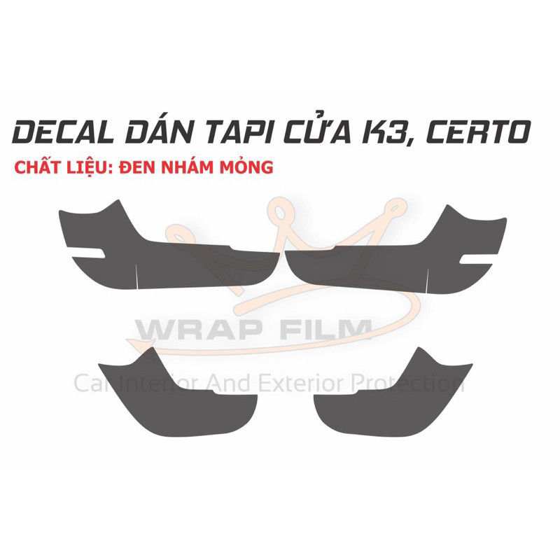 (Tặng gạt dán) Decal dán tapli cửa Kia K3 2022   - Decal dán tapli cửa Kia Cerato, K3 2019-2023