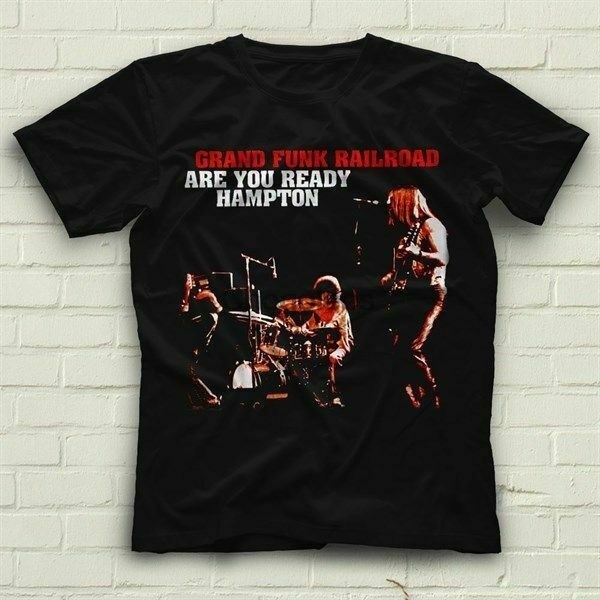 Ban nhạc đường sắt Grand Funk Live T Shirt Đen S-4XL Cotton YI531