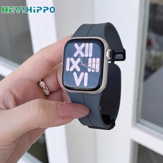Dây đeo silicon từ tính gấp cho iwatch ultra 49mm dây đeo đồng hồ cho iwatch series 9 8 7 se 6 5 4 3 45 / 44 / 42 / 41 / 40 / 38mm