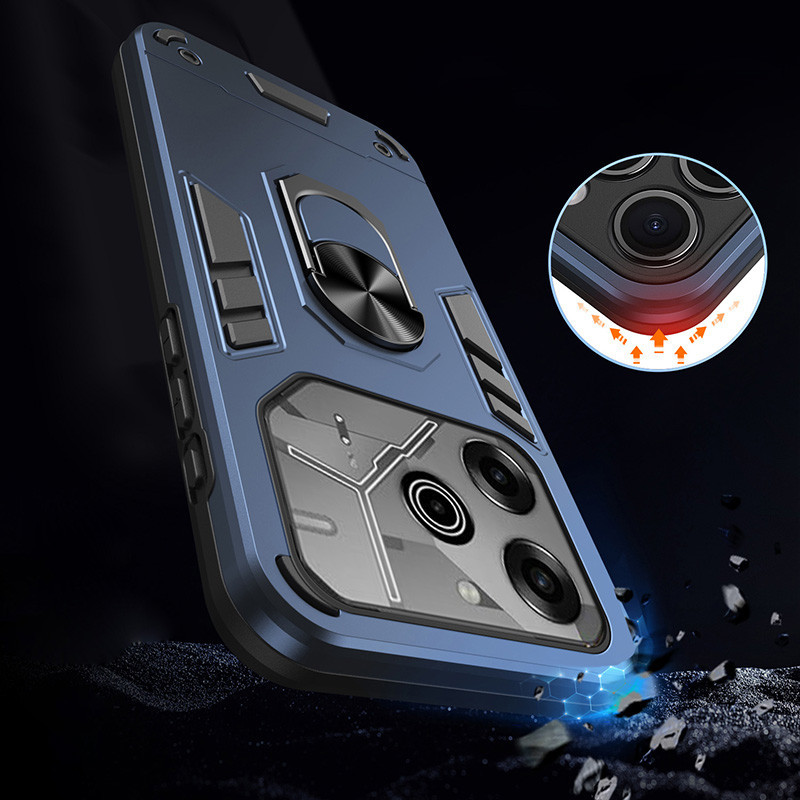 Dành Cho Tecno Pova 6 / Pova 6 Pro LI9 Vỏ Giáp Chắc Chắn Có Giá Đỡ Nhẫn Chân Đế Vỏ Bảo Vệ