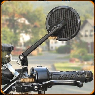  Gương Magazi vân Carbon M1 Kính Tròn và Kính Bầu Gắn Xe Máy Xe Điện Mặt Kính Trắng Góc Rộng 