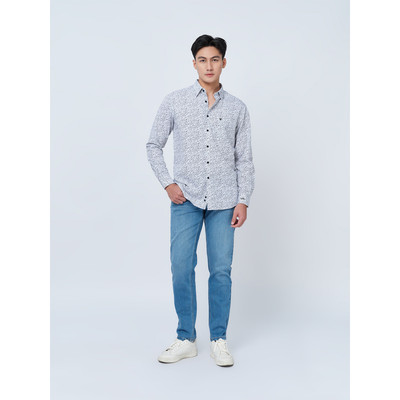 Sơ mi dài tay lai ngang VIETTIEN vải sợi tre phom REGULAR VT00000327