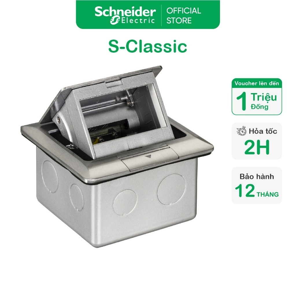 Ổ cắm âm sàn cho S-Flexi có đế âm - màu nhũ Bạc/ Vàng (không kèm ổ cắm) - Schneider Electric - E224F