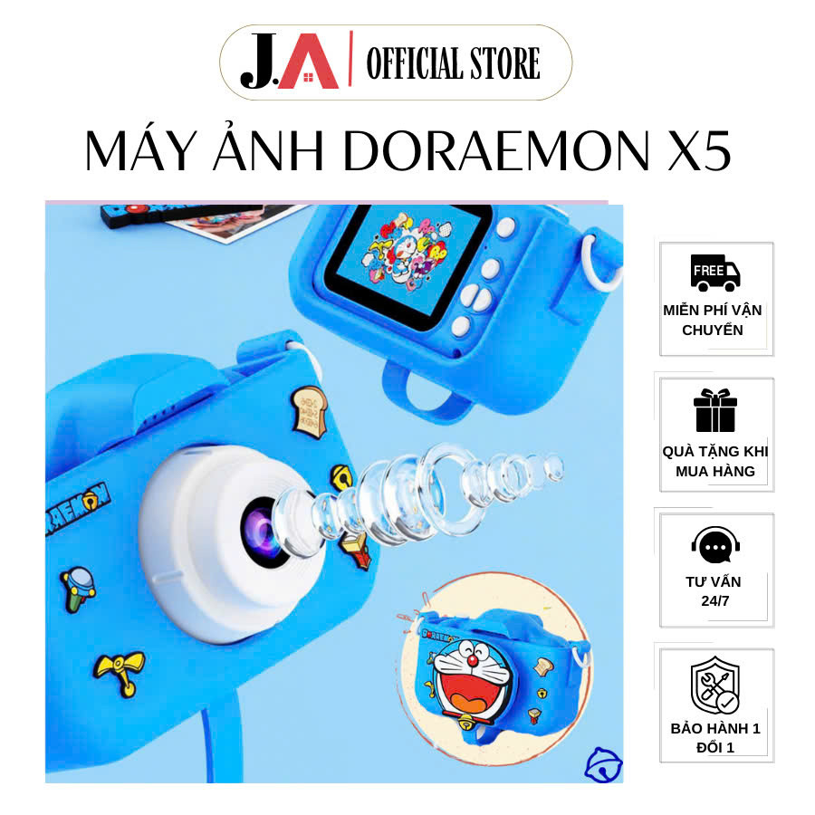 Máy Ảnh Trẻ Em Doraemon X5 Siêu Dễ Thương Tặng Thẻ Nhớ 32G, Chụp Ảnh Sáng Tạo Mọi Khoảnh Khắc Đáng Y