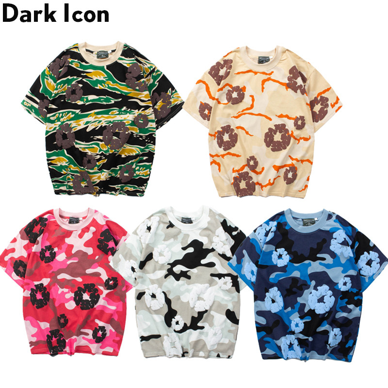 Dark Icon Ngụy Trang Denim Tears Puff In Hình Áo Phông Nam Nữ