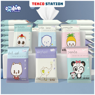 (Nhiều Mẫu) Gói 10 Khăn Ướt Mini Bỏ Túi Hàng Nội Địa Trung - Khăn Giấy Ướt Trẻ Em, Trẻ Sơ Sinh