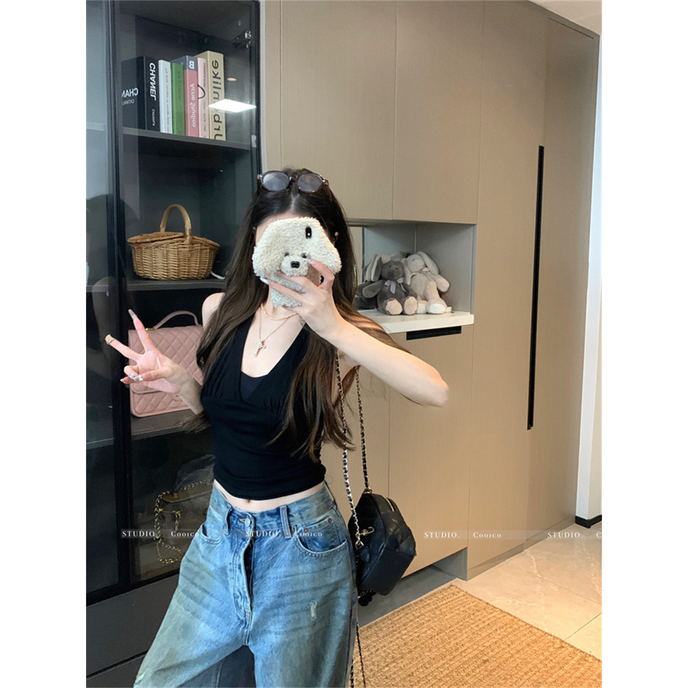 YIBEIKA Modal Pure Desire Style Hot Girl Halterneck Camisole Nữ Áo Ngắn | BigBuy360 - bigbuy360.vn