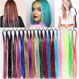 Tóc giả tóc nối kim tuyến dùng để trang trí cho tóc lấp lánh 120 sợi line kim tuyến nối tóc gảy light cho nữ dự tiệc