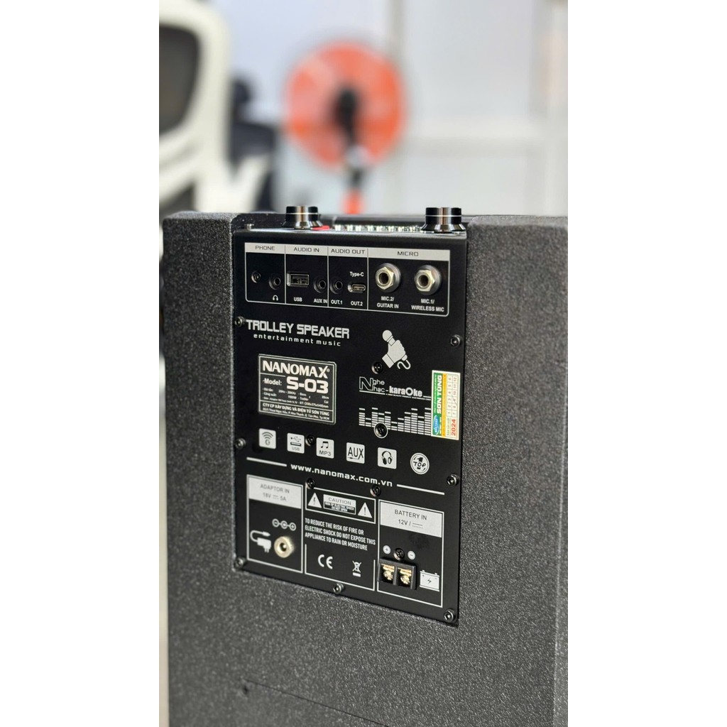 [HCM] Loa Kéo Xách Tay Công Suất Lớn Nanomax S03 – Bass Nén 30cm 1100W -Audio chính hạng