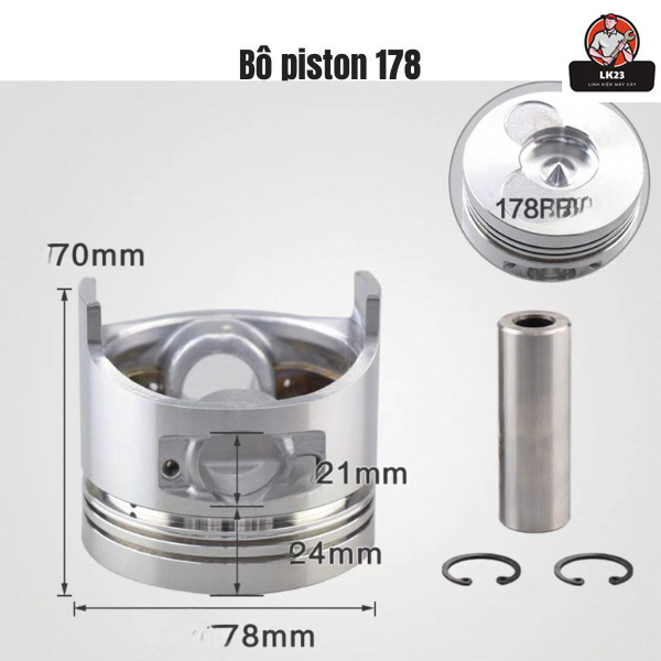 Piston máy cày, máy xới mini 173-178-186-188