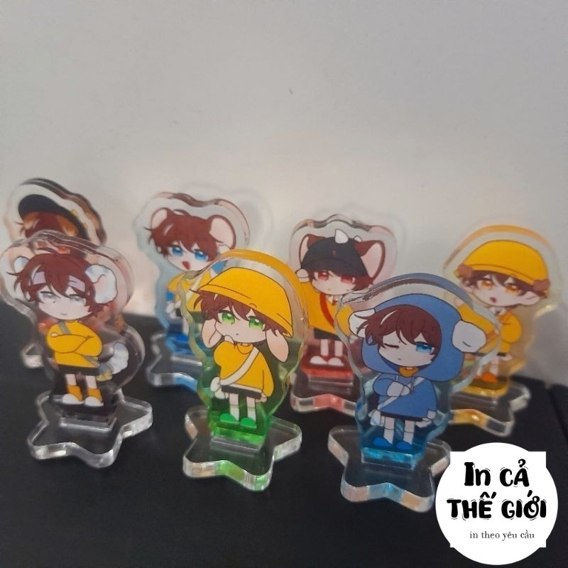 Boboiboy Mô hình standee hoạt hình 2 lớp 4cm kèm đế hình ngôi sao