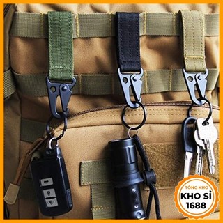 Dây móc khoá gài Carabiner quân sự gắn balo, dây đai gắn móc khoá đeo thắt lưng tiện dụng E1575