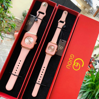 Đồng hồ nữ Guou dây silicon mặt chữ nhật siêu hot mới nhất kèm video ảnh thật