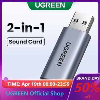 Thẻ Âm Thanh Ngoài UGREEN 2 Trong 1 USB Sang 3.5mm