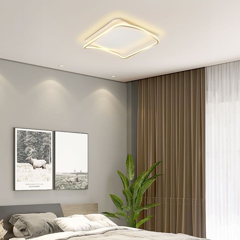 Đèn trần phòng ngủ Không khí đơn giản hiện đại Đèn và đèn lồng Scandinavia Phòng khách Nghiên cứu Đèn trần Led vuông sáng tạo