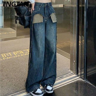 TINGTIAN quần ống rộng quần nữ jean Dễ thương Thể thao phổ biến thời trang A27L07U 19Z240507