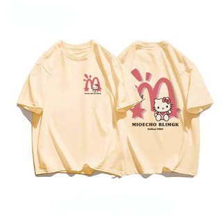 [S-3xl] Áo thun nữ tay ngắn cổ tròn in hình Kitty hoạt hình dễ thương Áo thun mùa hè đa năng dành cho sinh viên