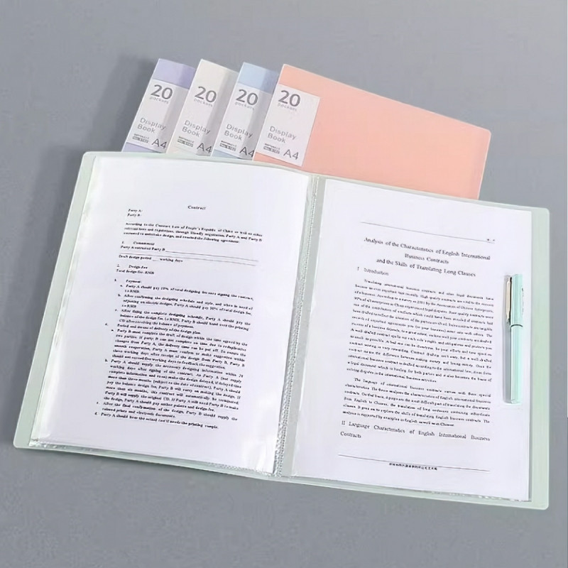 Bìa nhựa , File lá Clear Book nhiều màu đủ loại 20/40/60/100 lá, file đựng tài liệu A4 nhiều ngăn-SU888