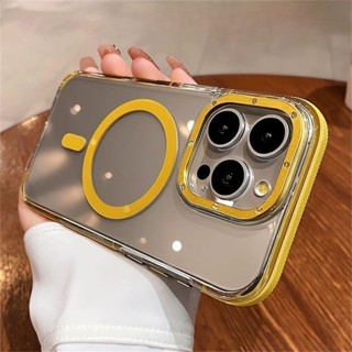 Ốp điện thoại trong suốt chống sốc từ tính chất lượng cao cho iPhone 15 14 plus 13 12 Pro Max Sạc không dây Đệm khí ốp lưng