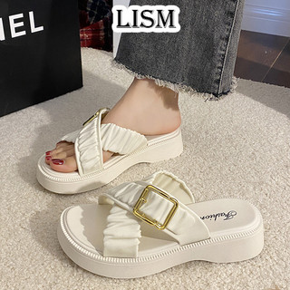 LISM dép sandal nữ dép nữ đế cao Đàn hồi tốt Chất lượng cao Đẹp mắt Linh hoạt FDL2450KGY 21Z240520