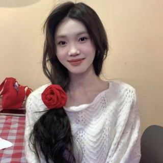 Nhẹ Nhàng Ngọt Ngào Đỏ Hoa Hồng Nhẫn Niche Pháp Ba Chiều Hoa Scrunchy Nhẫn Dây Tóc Thời Trang
